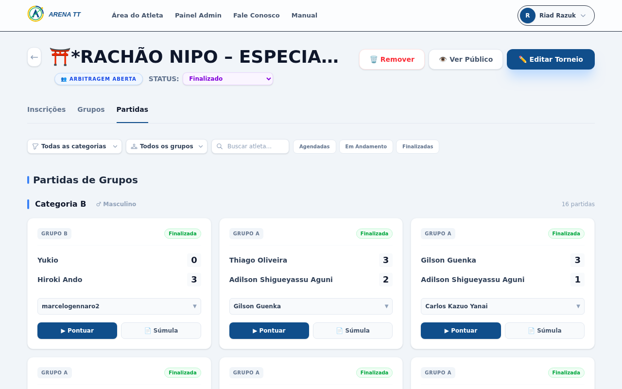Partidas e Escalação de Árbitros